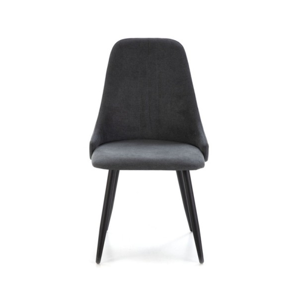 CHAISE MANI GRIS FONC /PIED NOIR 4P/C