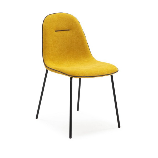 CHAISE NENE MOUTARDE/ PIPING GRIS