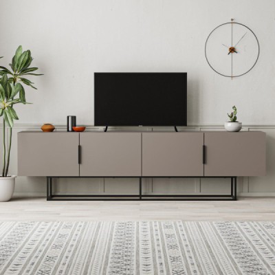 meuble-tv-titan-4p-200cm-moka-pieds-en-metal-17060