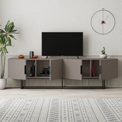meuble-tv-titan-4p-200cm-moka-pieds-en-metal-17060