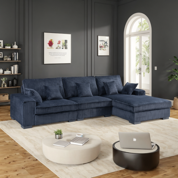 Canapé d'angle noir / H-9700BLACKRIGHT