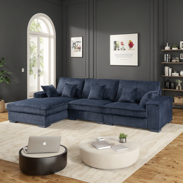Canapé d'angle noir / H-9700BLACKLEFT