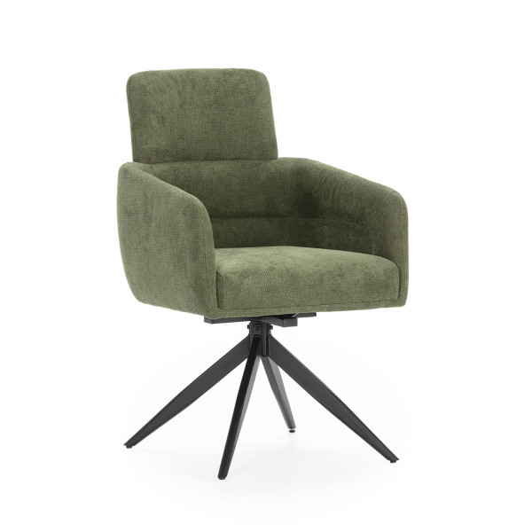FAUTEUIL PIVOTANT AIXA VERT/PIED NOIR / 17809