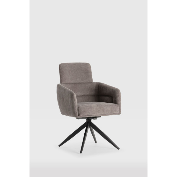 FAUTEUIL PIVOTANT AIXA GRIS FONCE/PIED NOIR / 17808